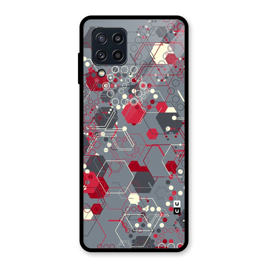 Hexagons Pattern Glass Back Case for Galaxy M32