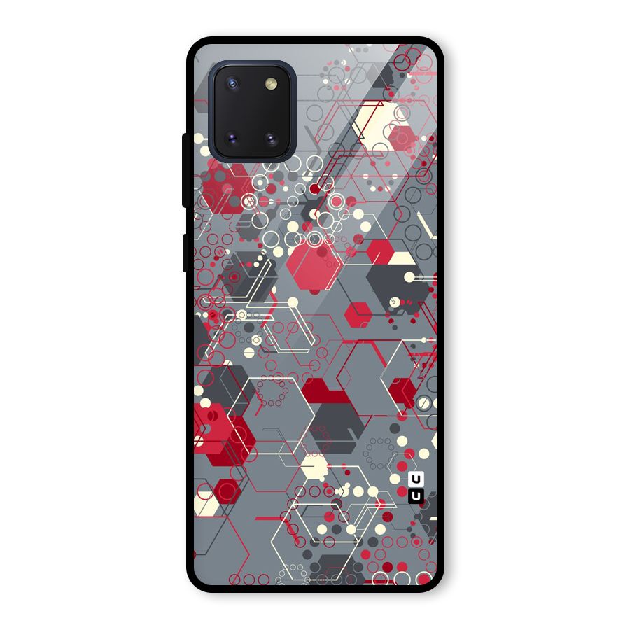 Hexagons Pattern Glass Back Case for Galaxy Note 10 Lite