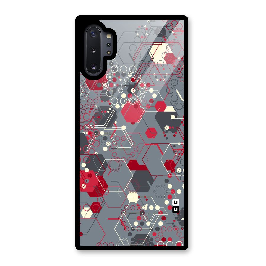 Hexagons Pattern Glass Back Case for Galaxy Note 10 Plus
