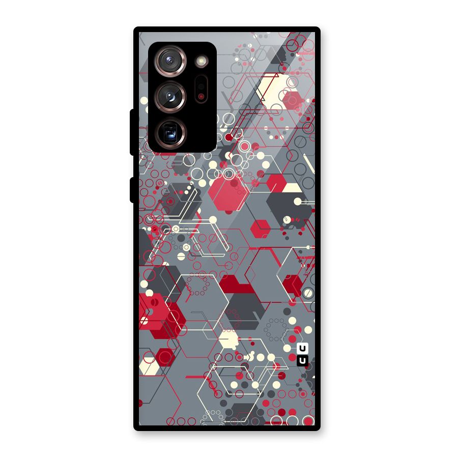 Hexagons Pattern Glass Back Case for Galaxy Note 20 Ultra 5G