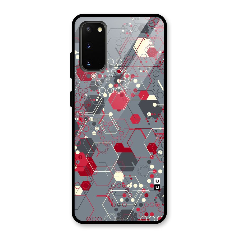 Hexagons Pattern Glass Back Case for Galaxy S20