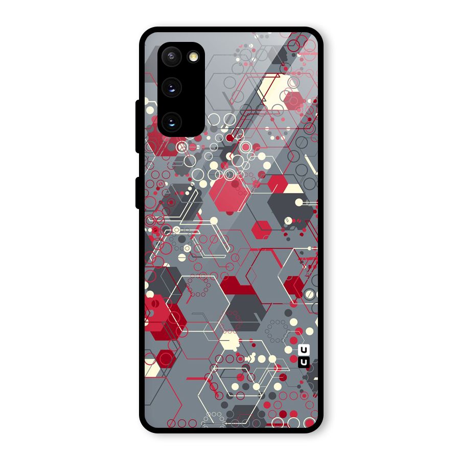 Hexagons Pattern Glass Back Case for Galaxy S20 FE 5G