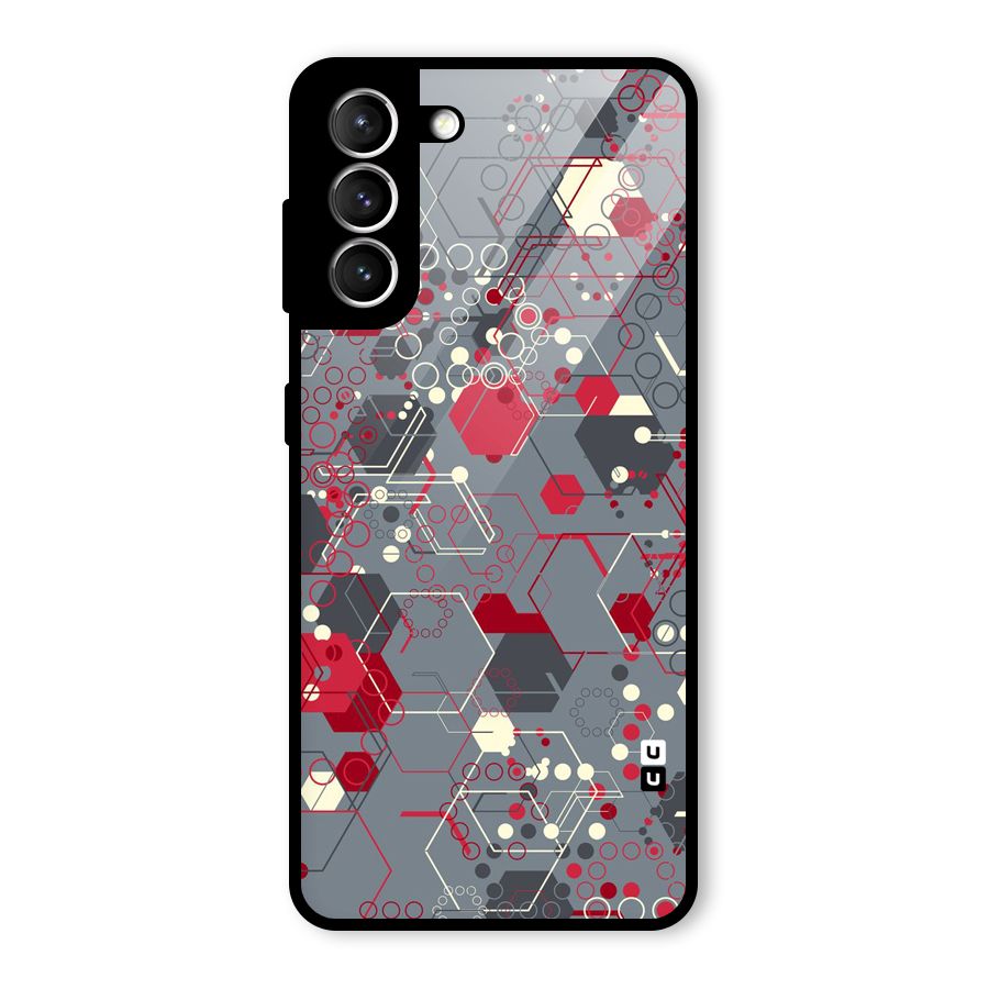 Hexagons Pattern Glass Back Case for Galaxy S21 5G