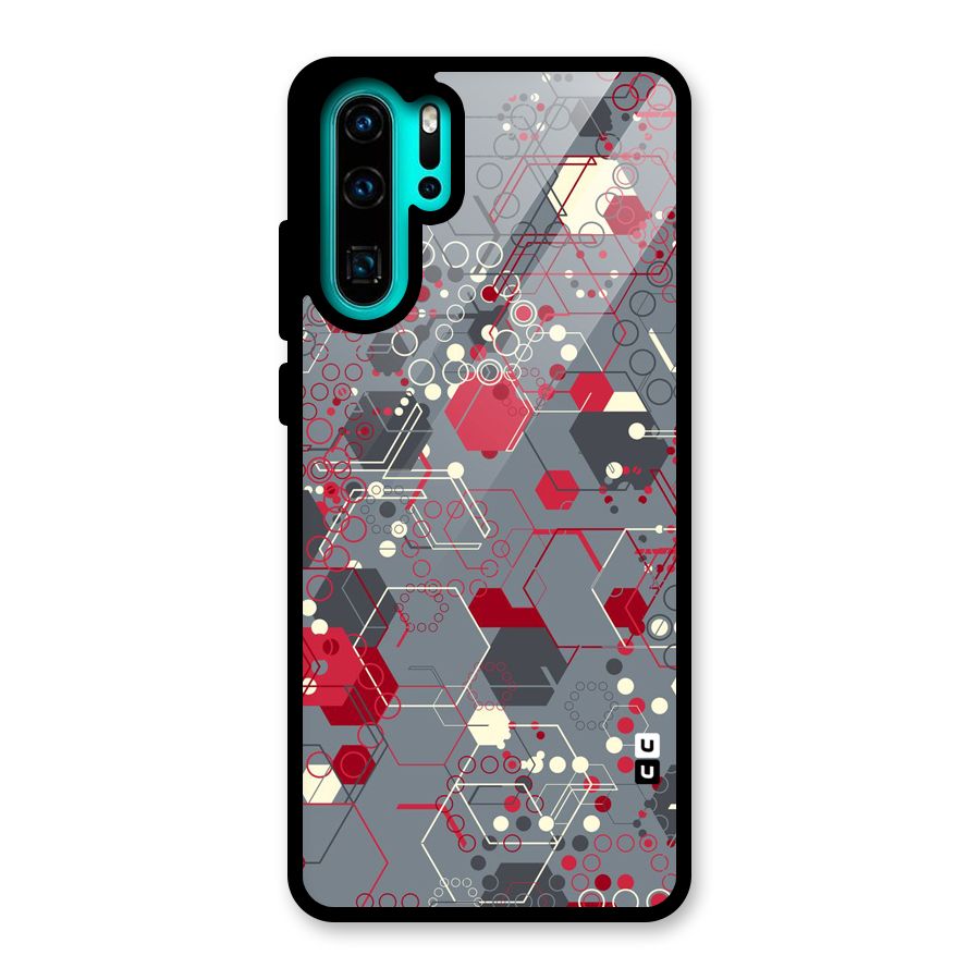 Hexagons Pattern Glass Back Case for Huawei P30 Pro