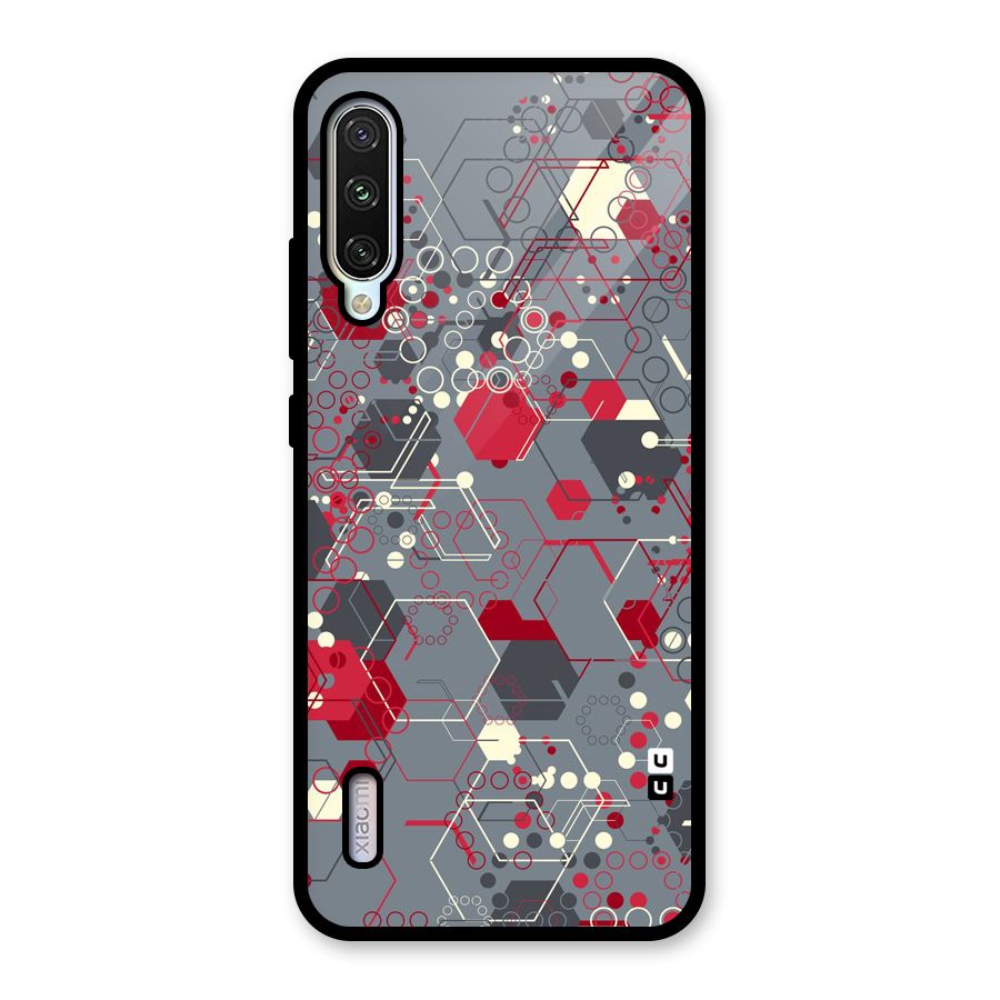 Hexagons Pattern Glass Back Case for Mi A3