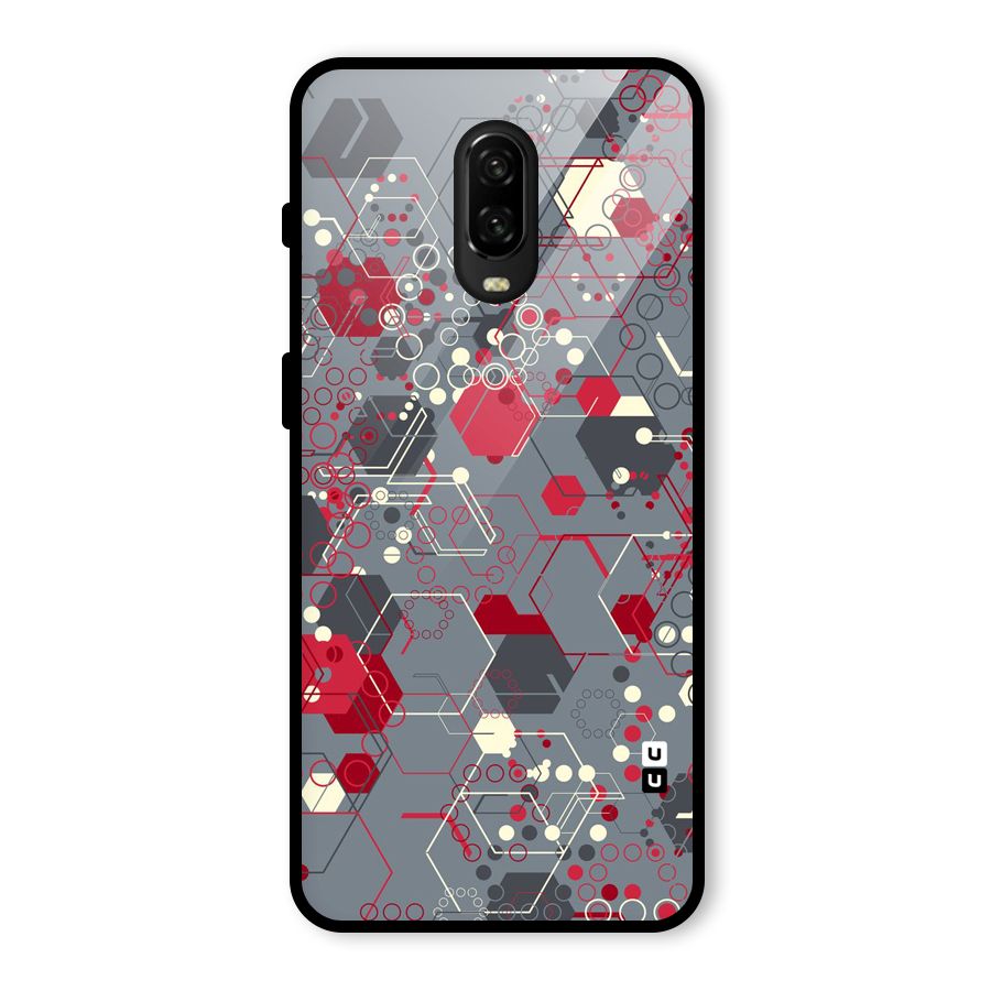 Hexagons Pattern Glass Back Case for OnePlus 6T