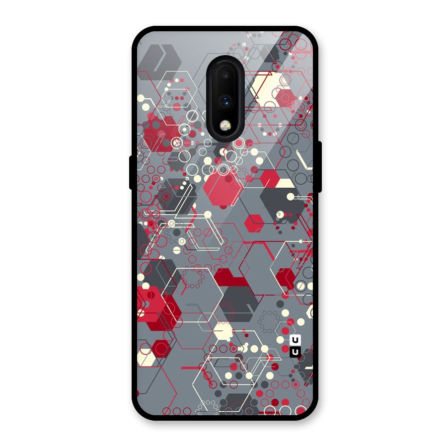 Hexagons Pattern Glass Back Case for OnePlus 7