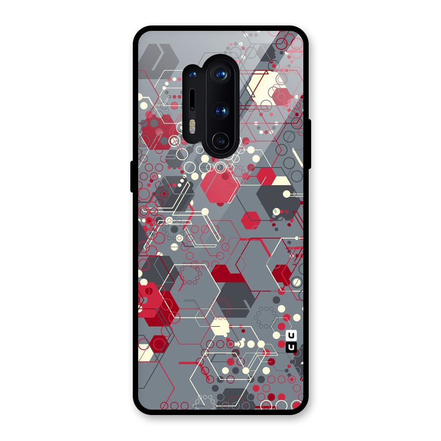 Hexagons Pattern Glass Back Case for OnePlus 8 Pro