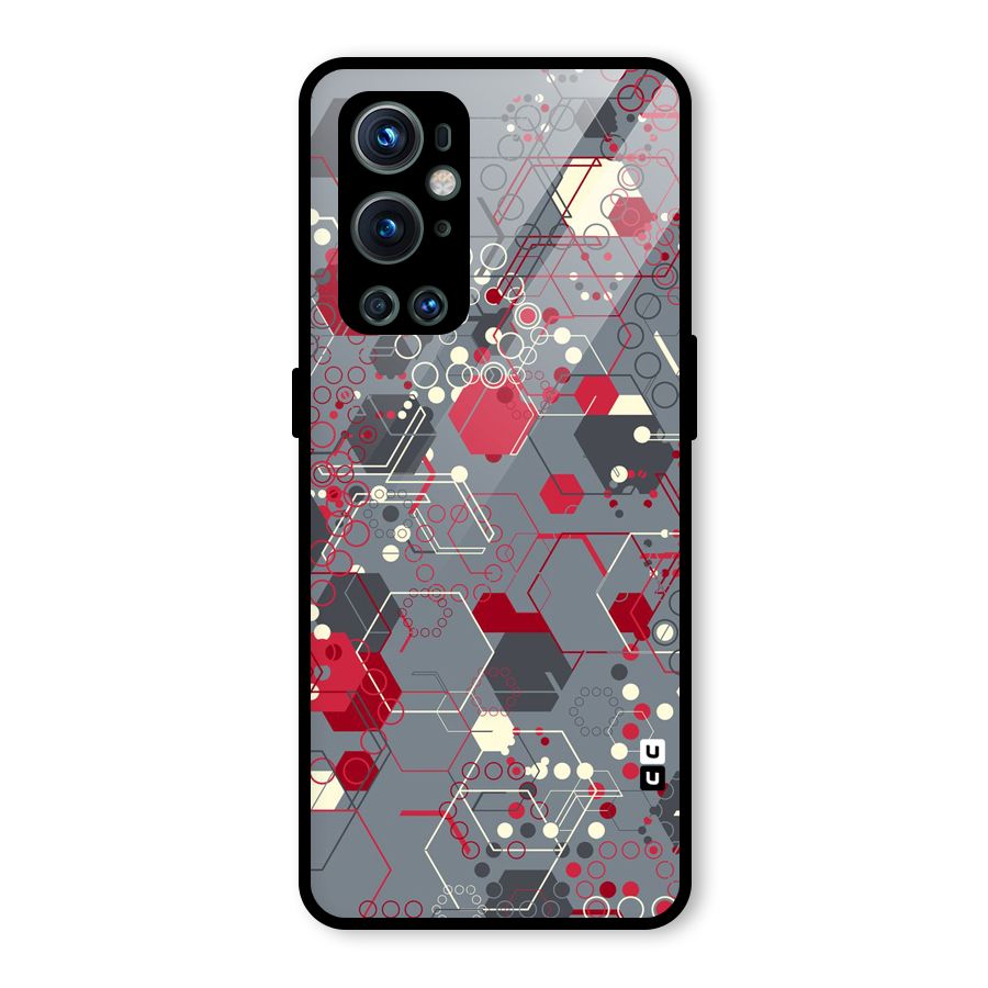 Hexagons Pattern Glass Back Case for OnePlus 9 Pro