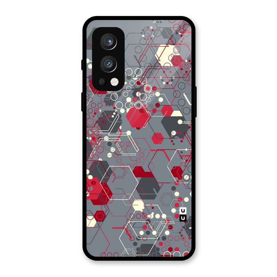 Hexagons Pattern Glass Back Case for OnePlus Nord 2 5G