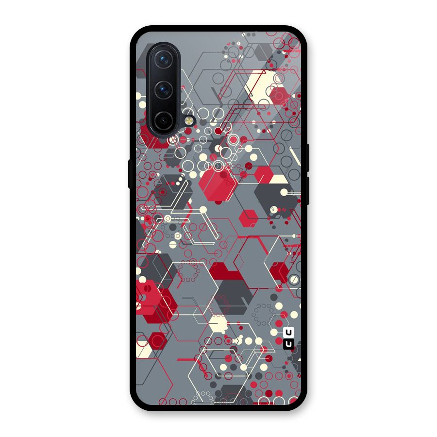 Hexagons Pattern Glass Back Case for OnePlus Nord CE 5G