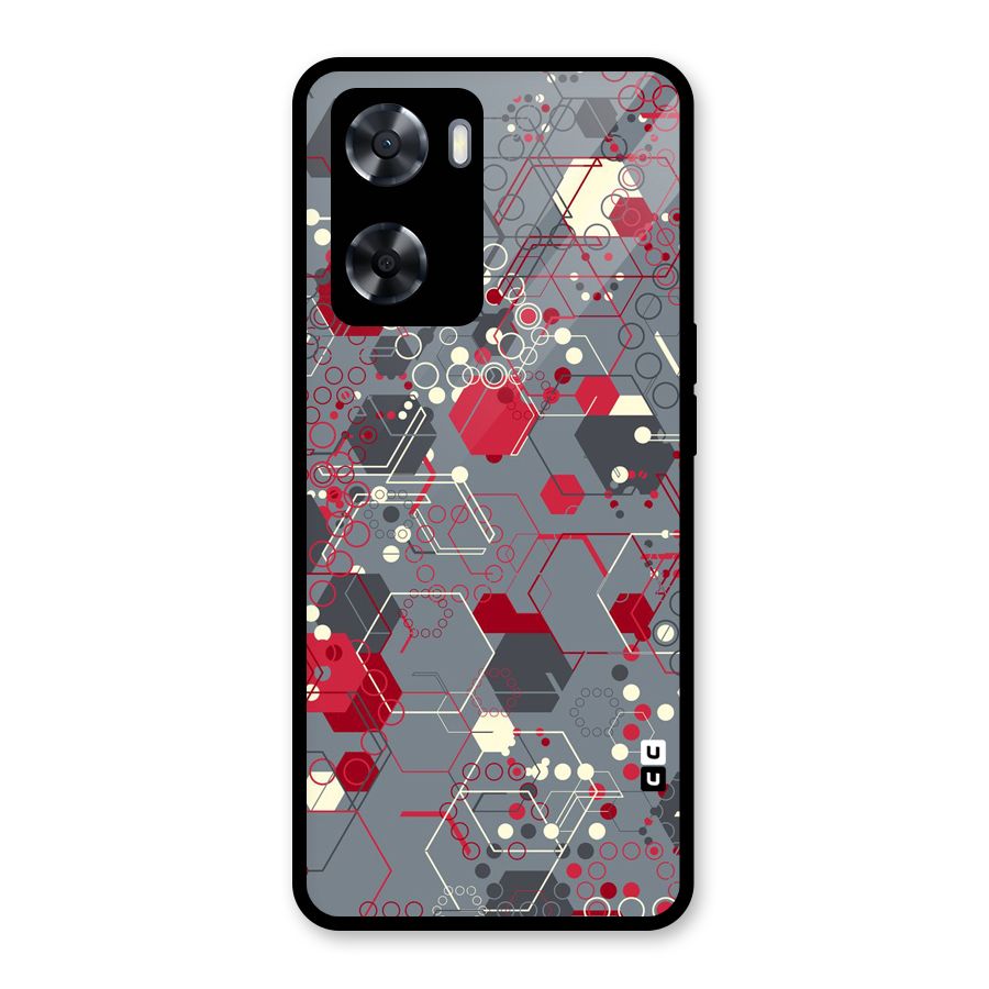 Hexagons Pattern Glass Back Case for Oppo A57 2022