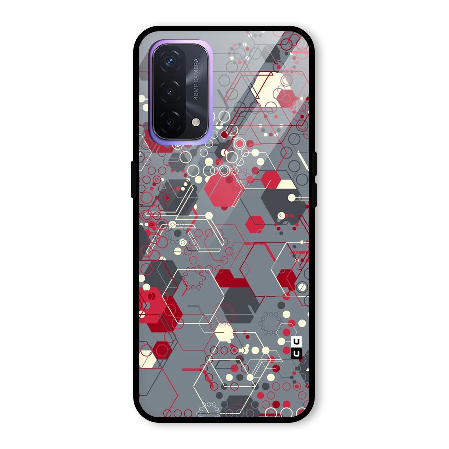 Hexagons Pattern Glass Back Case for Oppo A74 5G