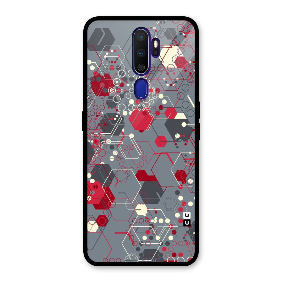 Hexagons Pattern Glass Back Case for Oppo A9 (2020)