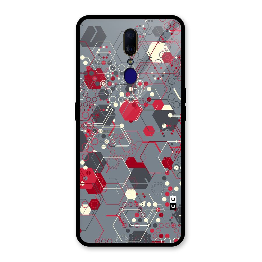 Hexagons Pattern Glass Back Case for Oppo F11