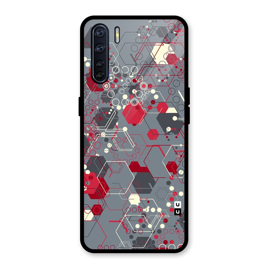 Hexagons Pattern Glass Back Case for Oppo F15