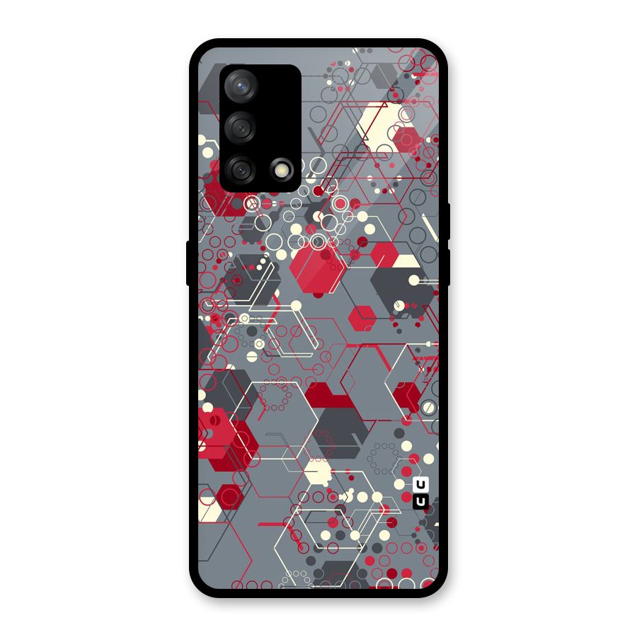 Hexagons Pattern Glass Back Case for Oppo F19