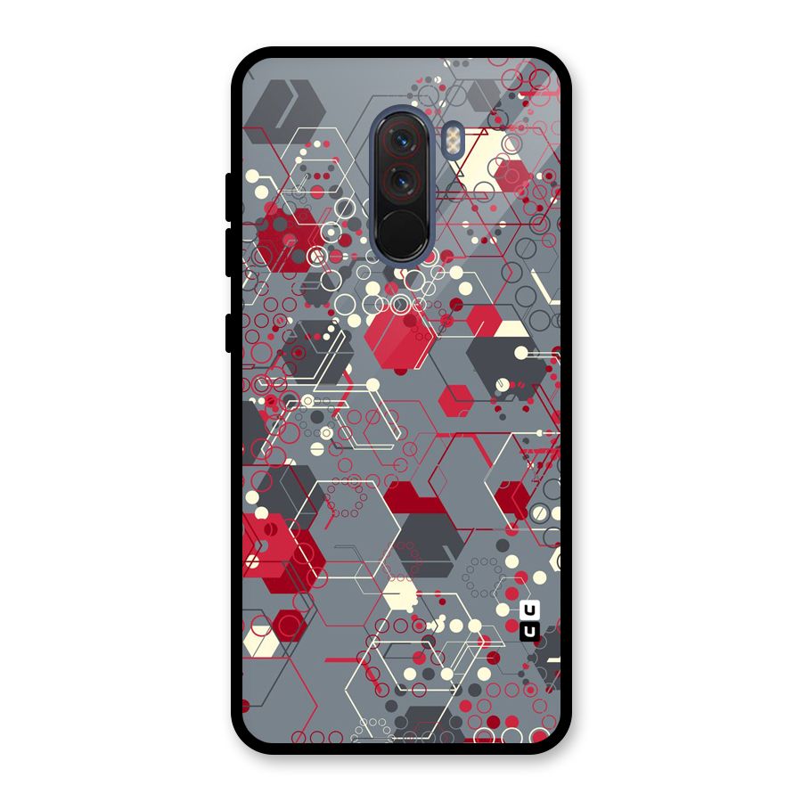 Hexagons Pattern Glass Back Case for Poco F1