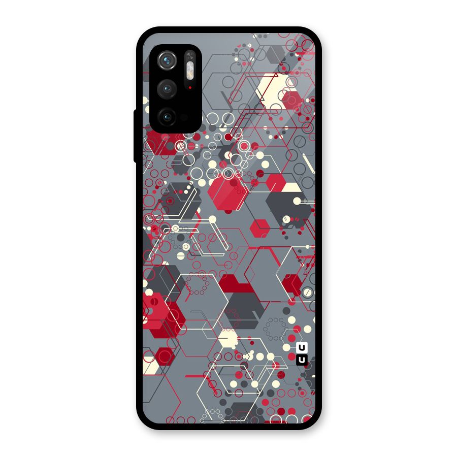 Hexagons Pattern Glass Back Case for Poco M3 Pro 5G