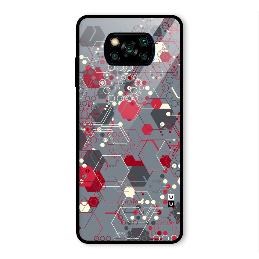 Hexagons Pattern Glass Back Case for Poco X3 Pro