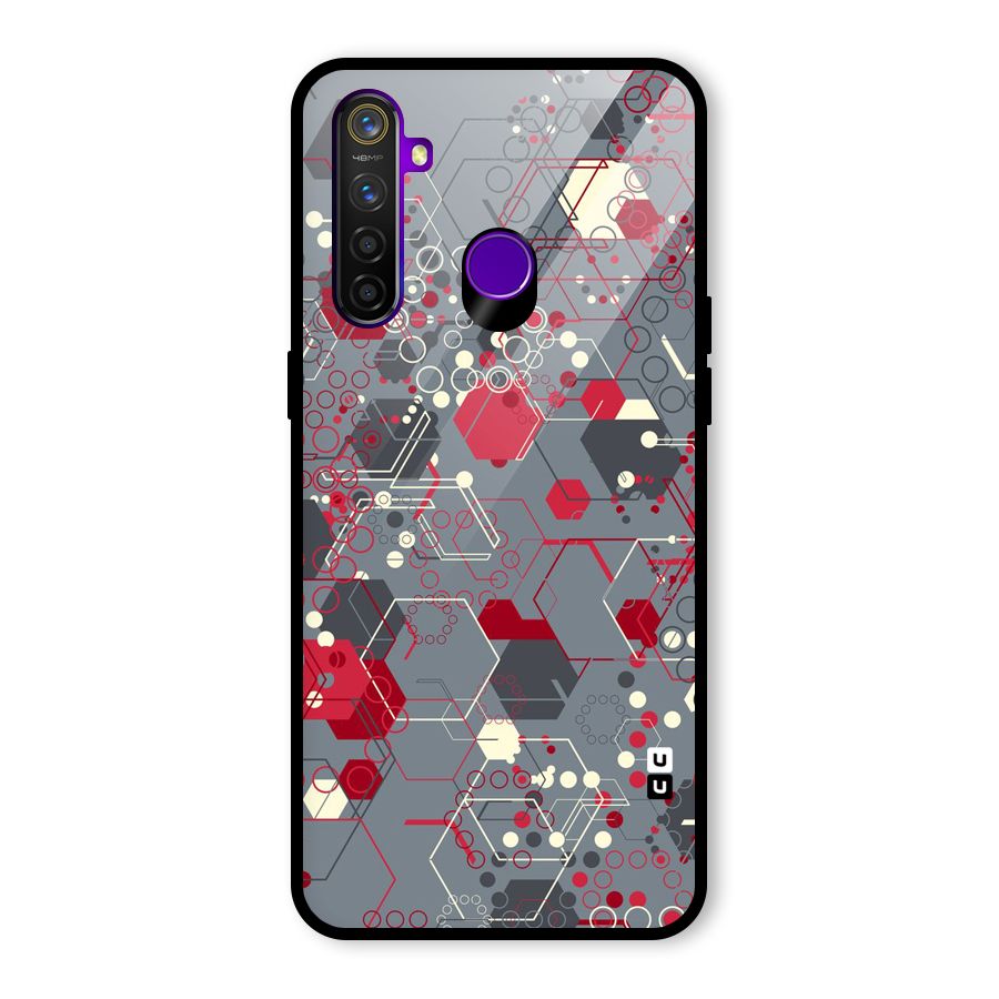 Hexagons Pattern Glass Back Case for Realme 5 Pro