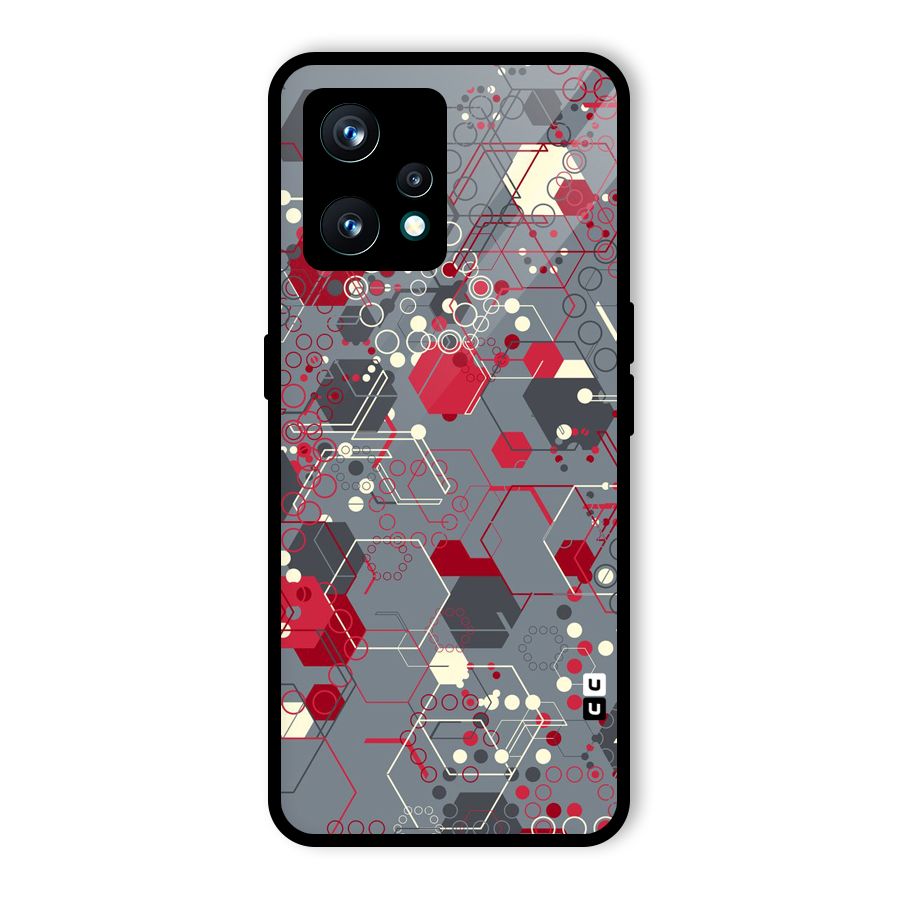 Hexagons Pattern Glass Back Case for Realme 9 Pro Plus 5G