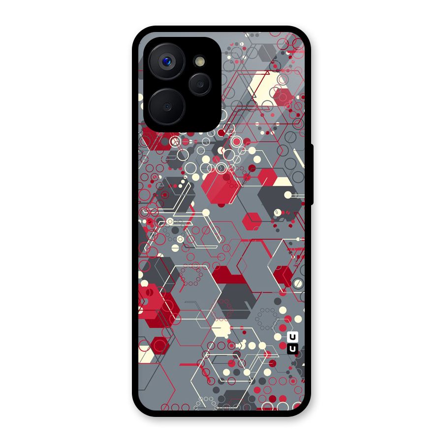 Hexagons Pattern Glass Back Case for Realme 9i 5G
