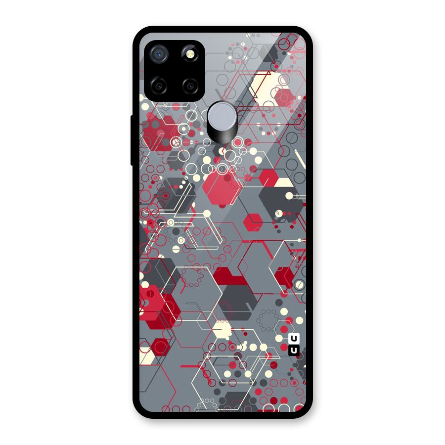 Hexagons Pattern Glass Back Case for Realme C12