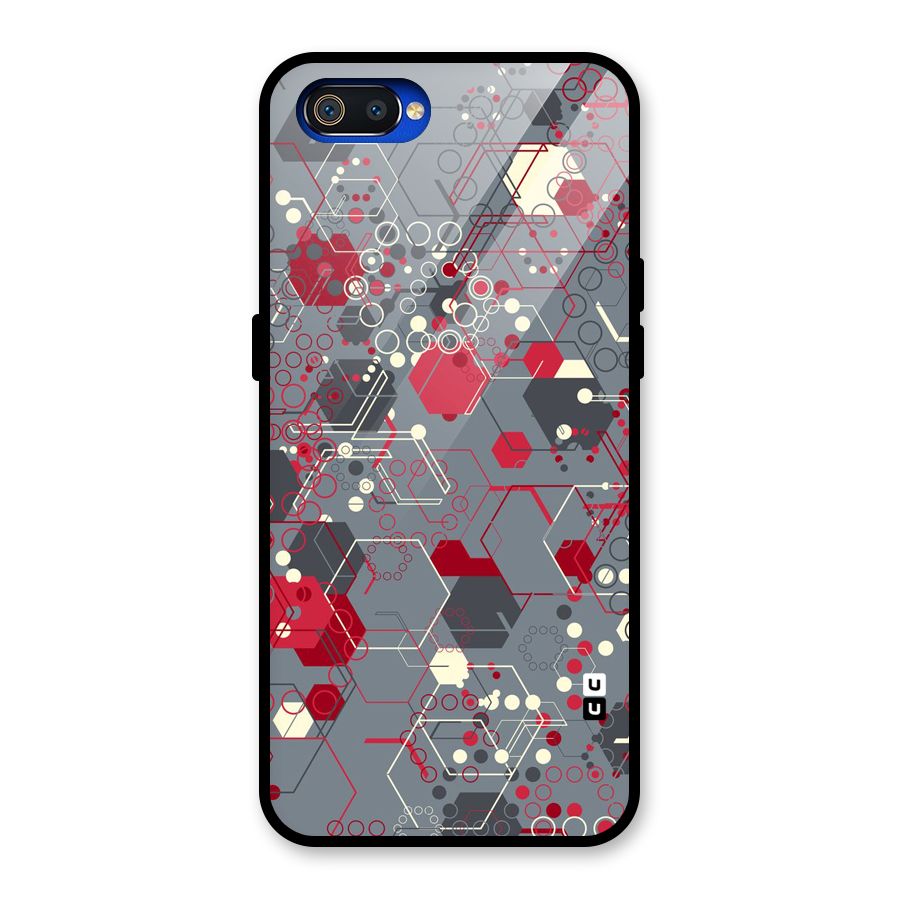 Hexagons Pattern Glass Back Case for Realme C2