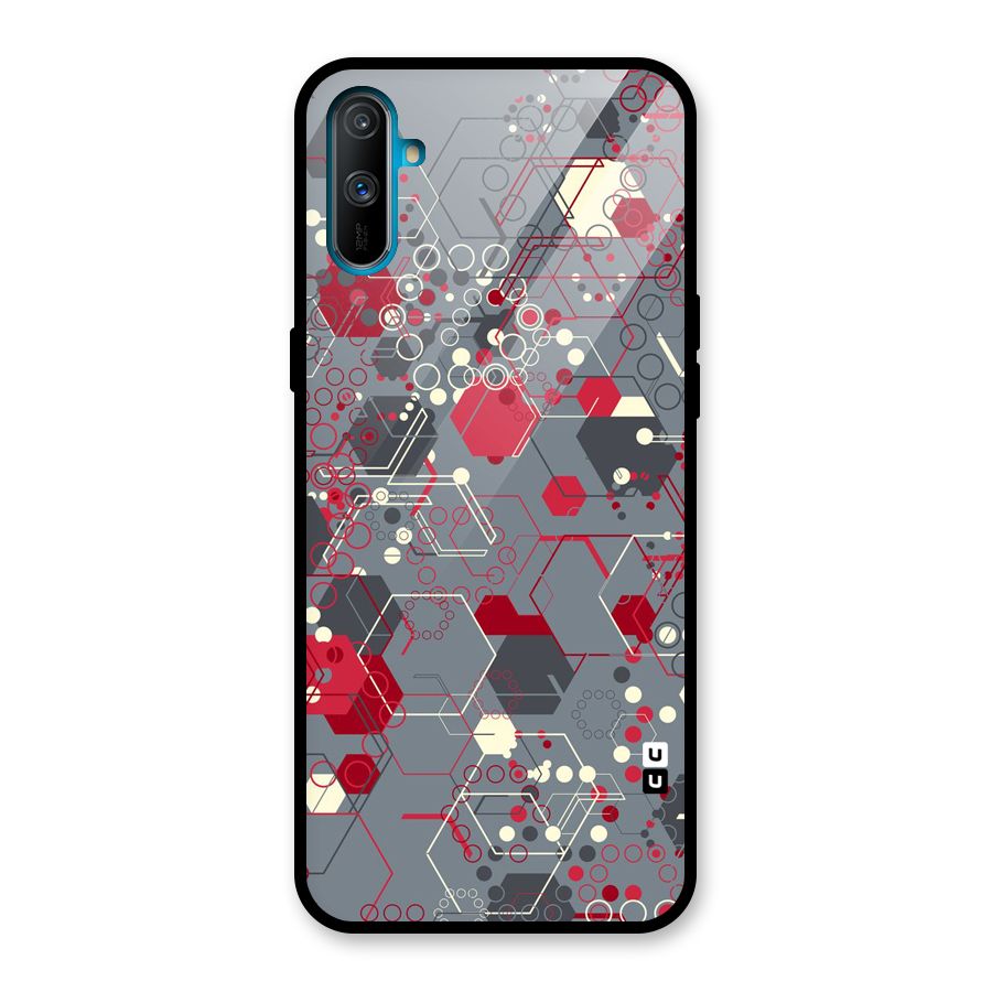 Hexagons Pattern Glass Back Case for Realme C3