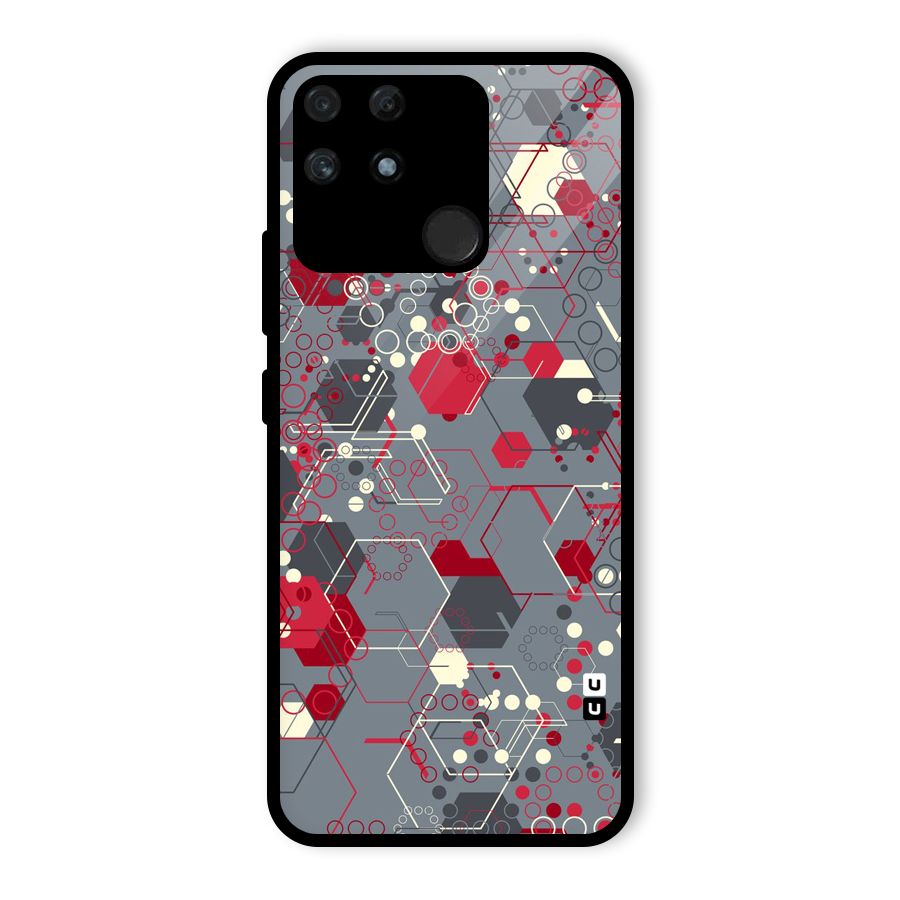 Hexagons Pattern Glass Back Case for Realme Narzo 50A