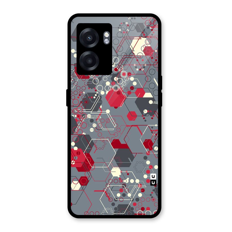 Hexagons Pattern Glass Back Case for Realme Narzo 50 5G