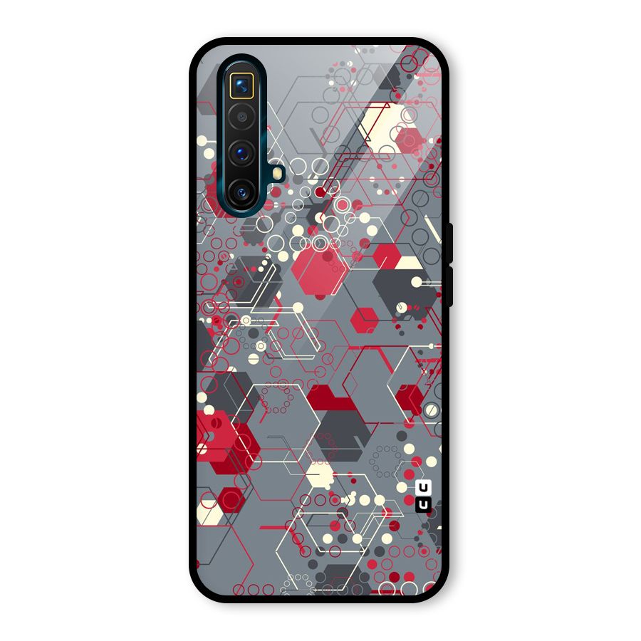 Hexagons Pattern Glass Back Case for Realme X3 SuperZoom