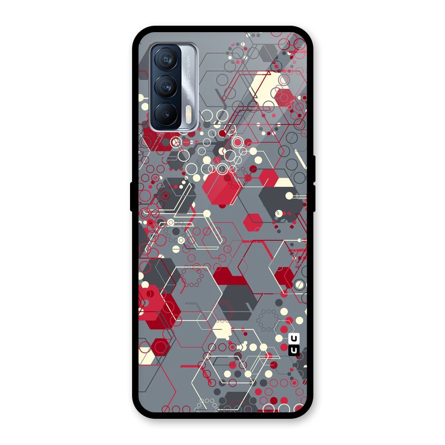 Hexagons Pattern Glass Back Case for Realme X7