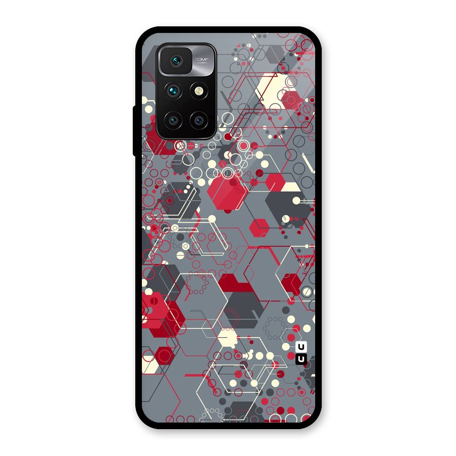Hexagons Pattern Glass Back Case for Redmi 10 Prime