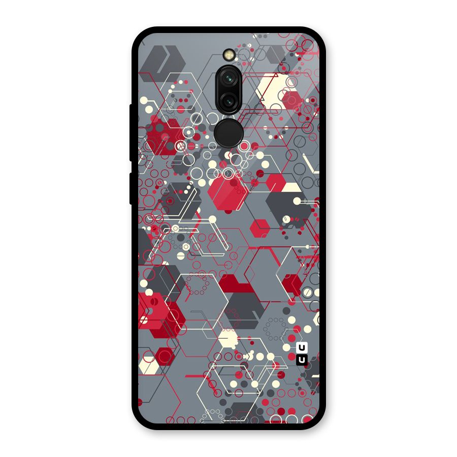 Hexagons Pattern Glass Back Case for Redmi 8
