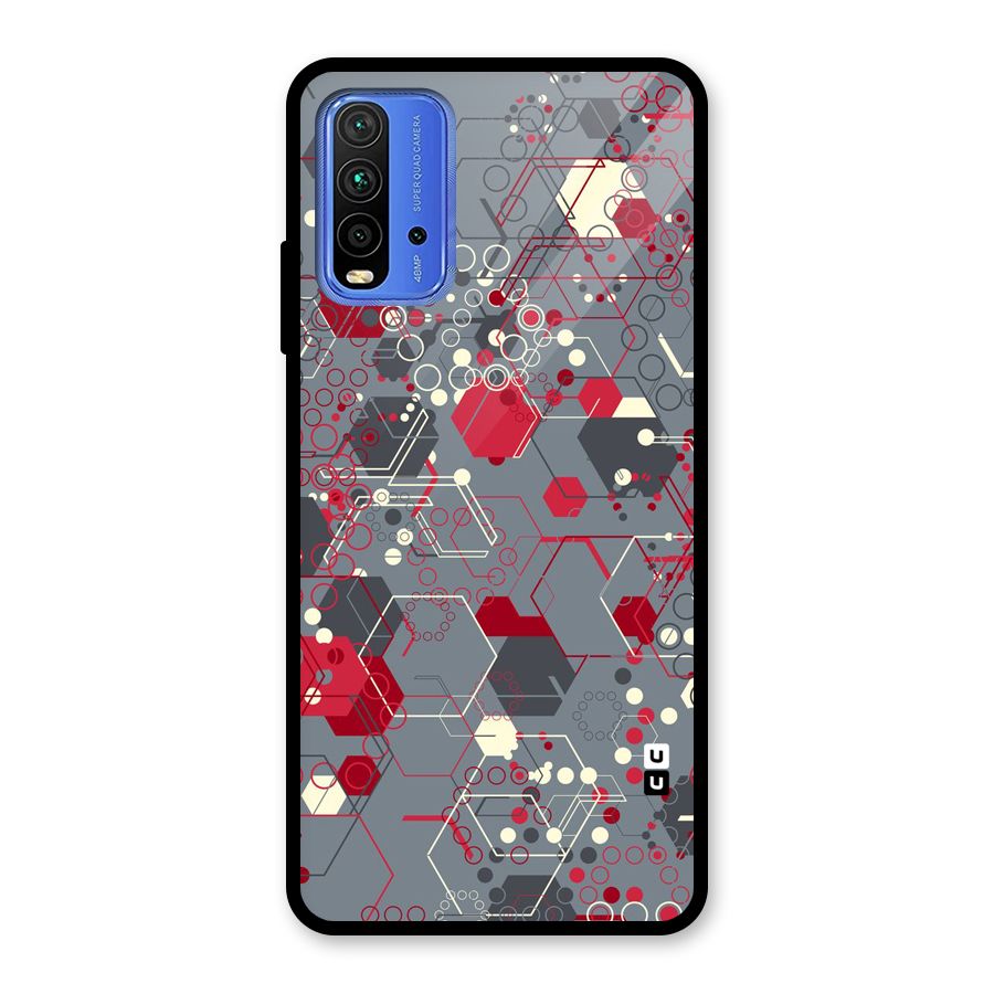 Hexagons Pattern Glass Back Case for Redmi 9 Power