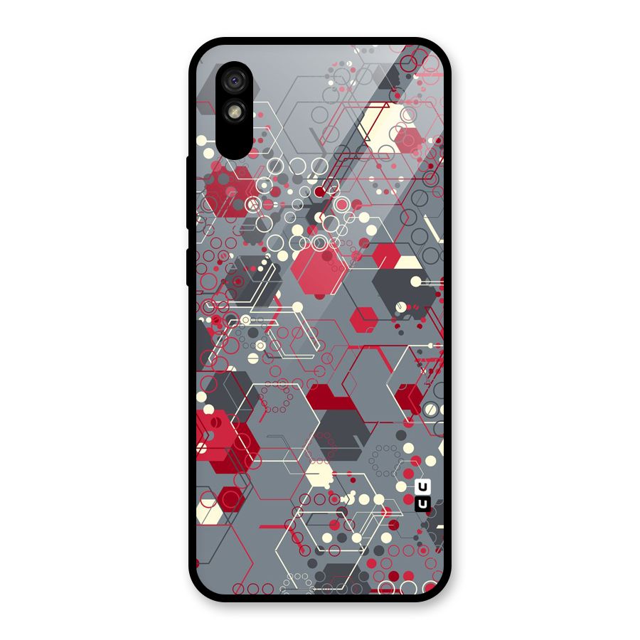 Hexagons Pattern Glass Back Case for Redmi 9i