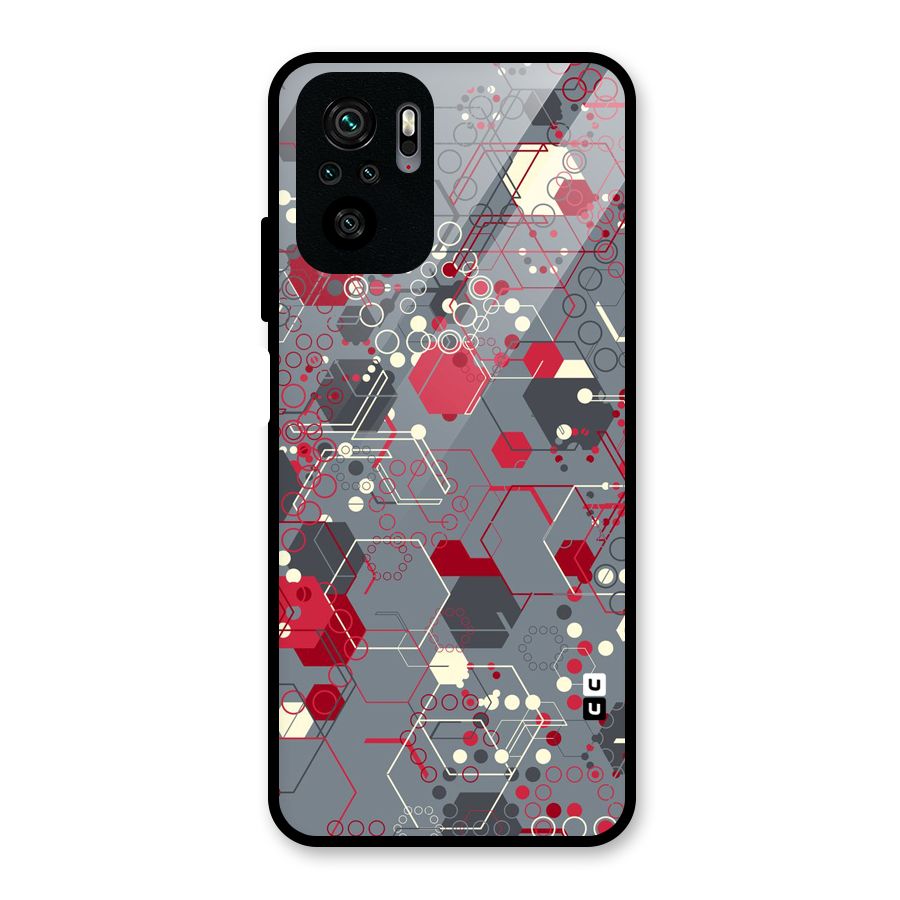 Hexagons Pattern Glass Back Case for Redmi Note 10S
