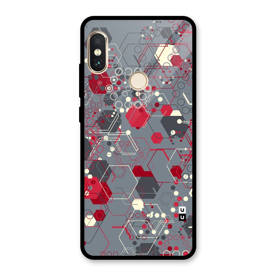 Hexagons Pattern Glass Back Case for Redmi Note 5 Pro