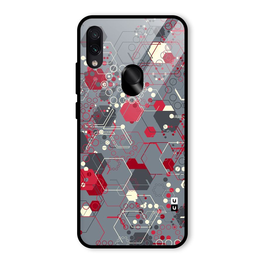 Hexagons Pattern Glass Back Case for Redmi Note 7 Pro