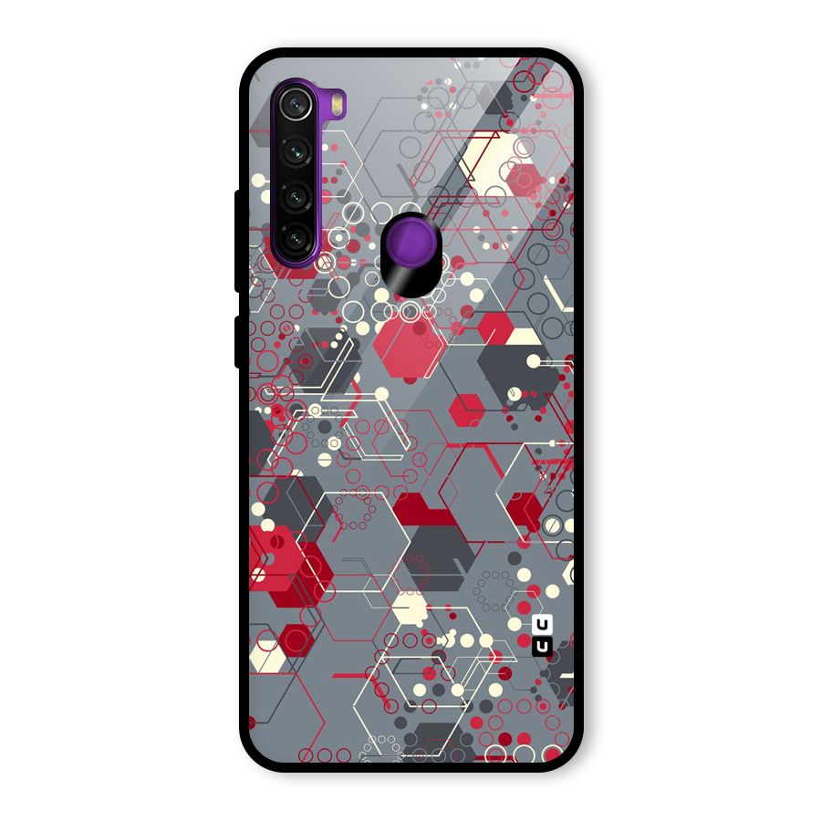 Hexagons Pattern Glass Back Case for Redmi Note 8