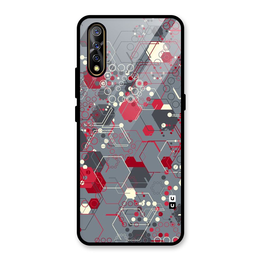 Hexagons Pattern Glass Back Case for Vivo S1