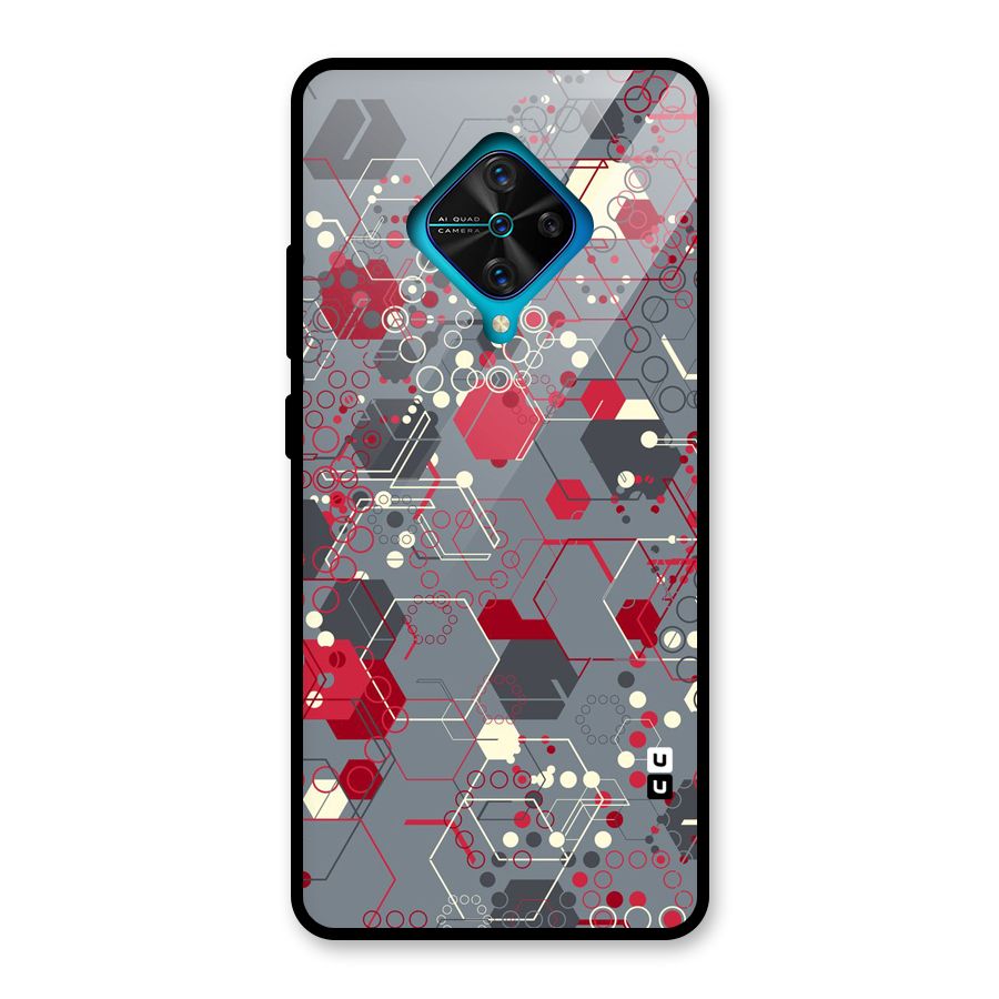Hexagons Pattern Glass Back Case for Vivo S1 Pro