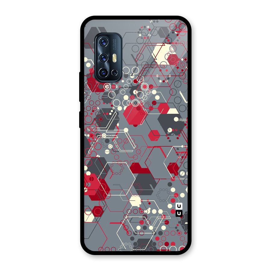 Hexagons Pattern Glass Back Case for Vivo V17