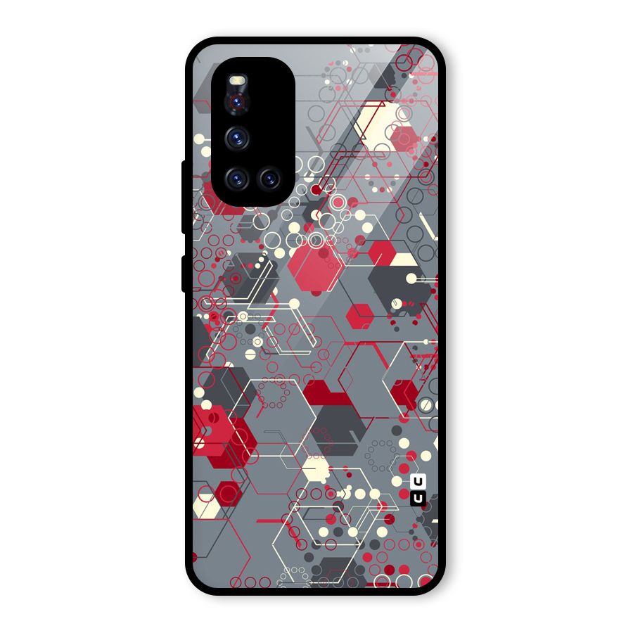 Hexagons Pattern Glass Back Case for Vivo V19