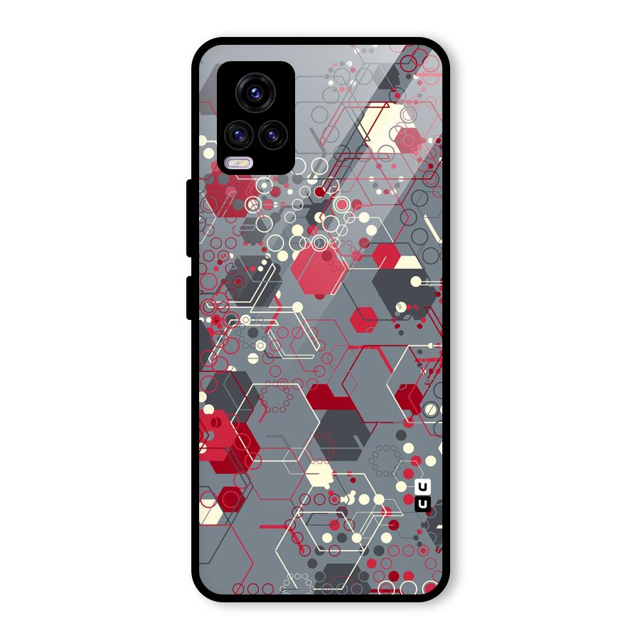 Hexagons Pattern Glass Back Case for Vivo V20