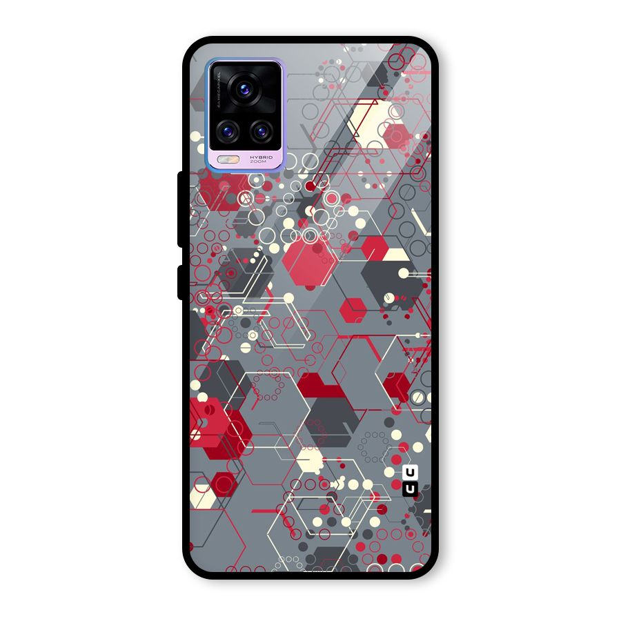 Hexagons Pattern Glass Back Case for Vivo V20 Pro