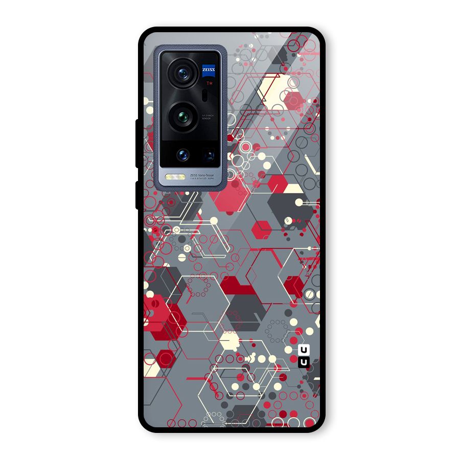 Hexagons Pattern Glass Back Case for Vivo X60 Pro Plus