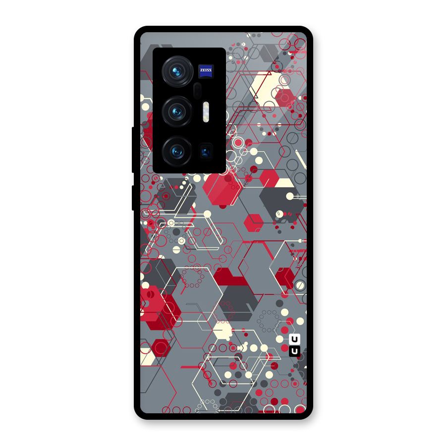 Hexagons Pattern Glass Back Case for Vivo X70 Pro Plus